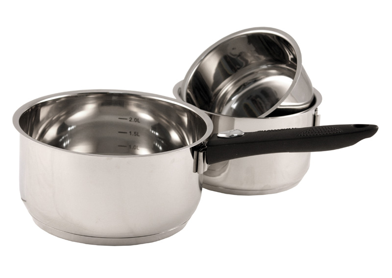 Casseroles en inox poignée amovible - lot de 4 Baumalu casseroles