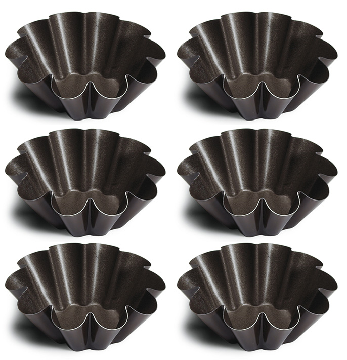 Moule à Financiers/Biscuits Roses 90 Mm - Lot De 12 Cavités Anti-Adhésives, Revêtement Sans PFOA - Marque Gobel/Louis Tellier