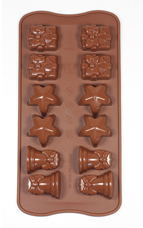 Moule en silicone chocolat de Noël : Winter Stars 15 étoiles de Noël 11 x  24 cm - Silikomart
