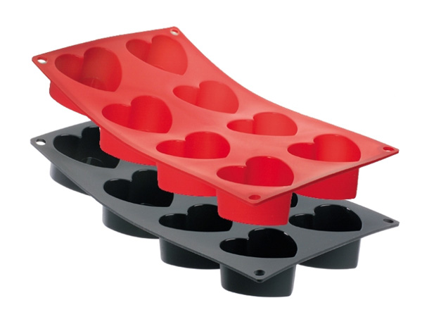 Moule mini-coeur en silicone Moul'Flex de Buyer moule mini-coeur en silicone  moul'flex moule coeur en silicone