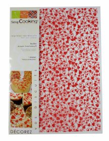 2 feuilles ScrapCooking ® "Coeurs rouges"