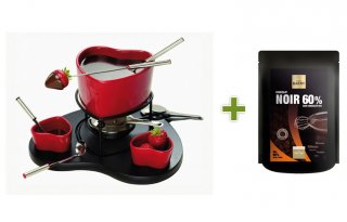 Fondue à chocolat + chocolat noir de couverture 60% de cacao