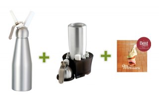 Siphon 0,5L chaud et froid + porte-siphon + livre de recettes "Mousses"